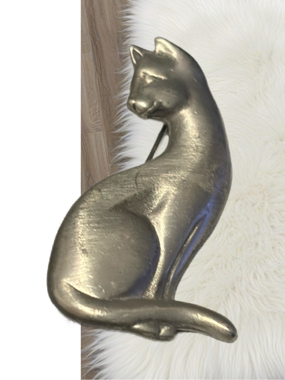 Pewter Sitting Cat Pin Brooch
